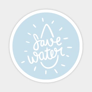 Save Water in White Magnet